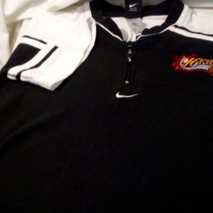 Nike boy's 8-10  76ers half zip basket Ball sports shirt 65%poly and 35%cotton